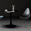 Table de salle à manger ronde noire, table tulipe moderne 31,5 po avec base en métal