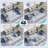 7-Piece Outdoor Patio Conversation Set With Cushions, Ottomans– All-Weather Wicker, Gray