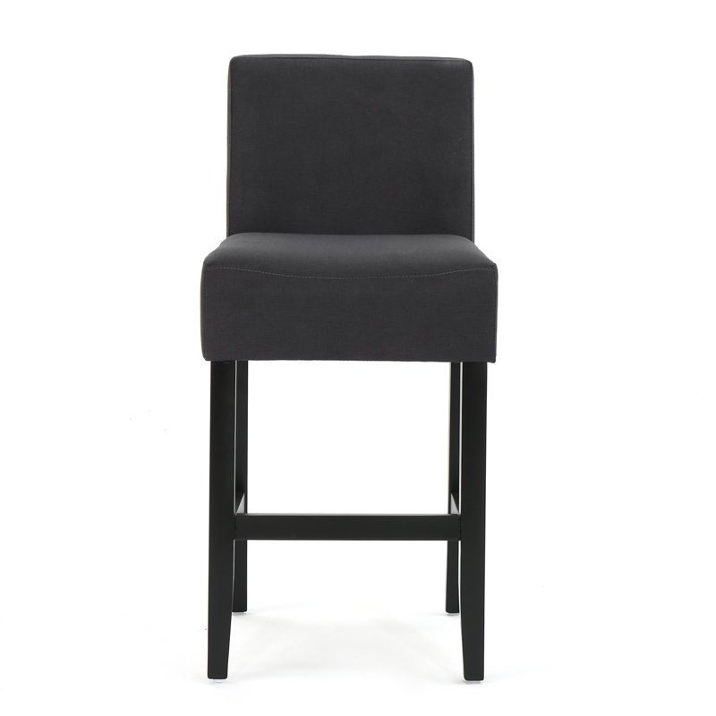 Solid + Manufactured Wood Accent Stool, Dark Charcoal