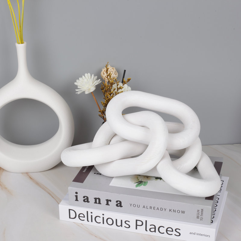 Sculpture décorative en bois, Blanc