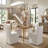 21" Wide Modern No Assembly Upholstered Linen Side Dining Chair with Interchangeable Casters & Fixed Feet (Set of 4)-701856038