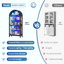 175cm H x 75cm W Modern Arched Glass Bookcase with RGB LED Lighting & Removable Shelves-242799217
