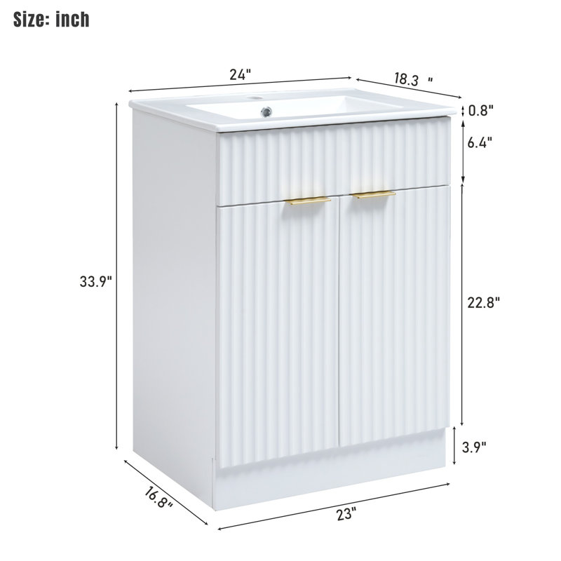 Cavion 24.1'' Single Bathroom Vanity with Ceramic Top
