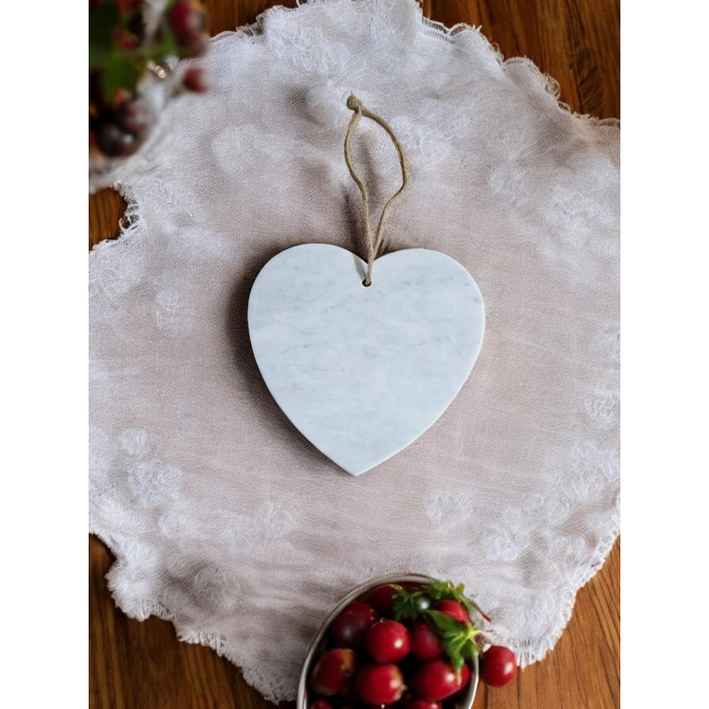 Geko Marble Heart Chopping Board 24X26cm, White