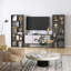 Asymmetrical Display Shelf & Bookcase, 5-Tier, Black-1651559593