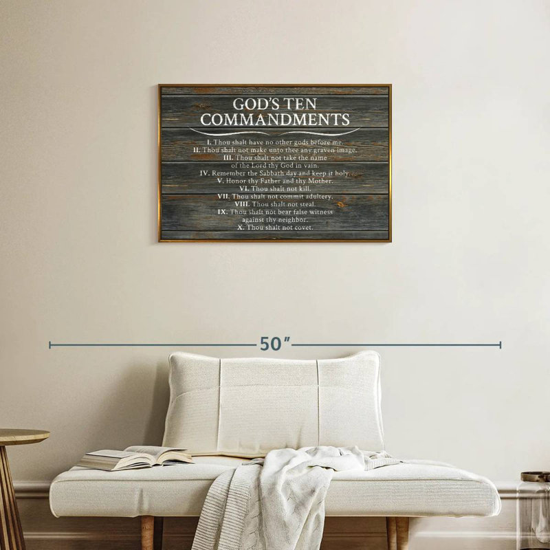 Ten Commandments, 31" X 21", Floating Frame Gold