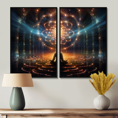 The Sacred Light Within Divine Contemplation - Blue Traditional Wall Art