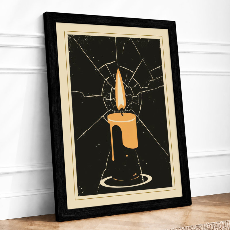 Light in Darkness Minimalist - Framed Print, A4 - 29.7 x 21.0 cm, Black