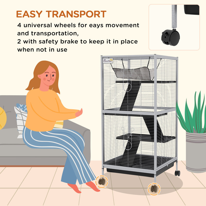 Cage en métal pour petits animaux, Blanc