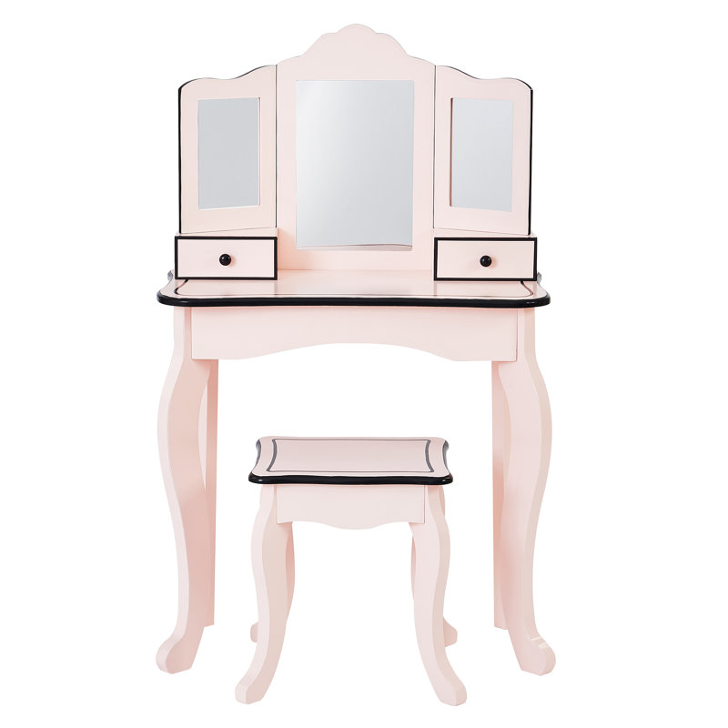 Kids Vanity Set with Mirror, Pink