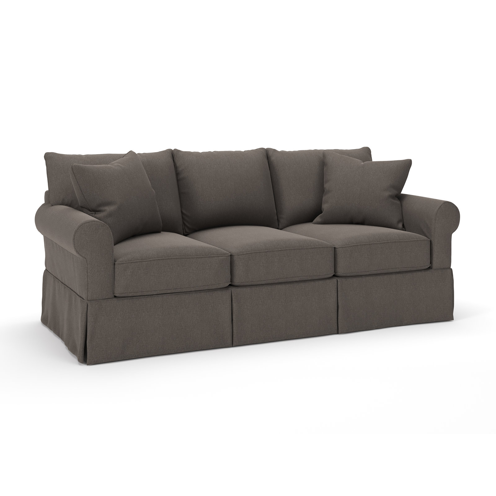 Amari 89'' Slipcovered Sofa, Dursky Charcoal