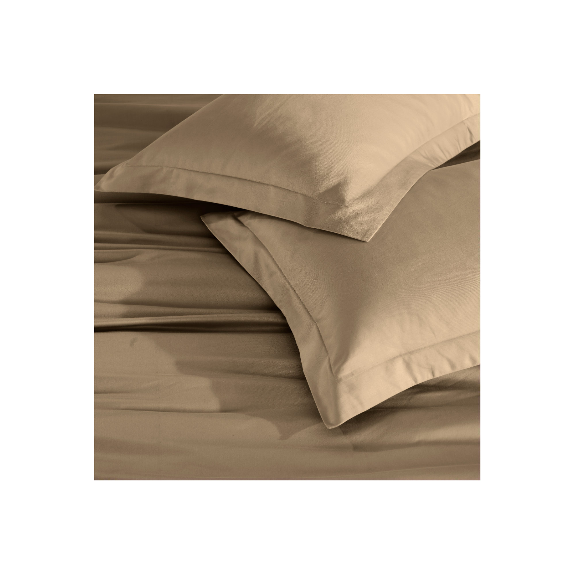 Cotton Duvet Cover Set, Taupe, Twin Duvet Cover + 2 Standard Shams