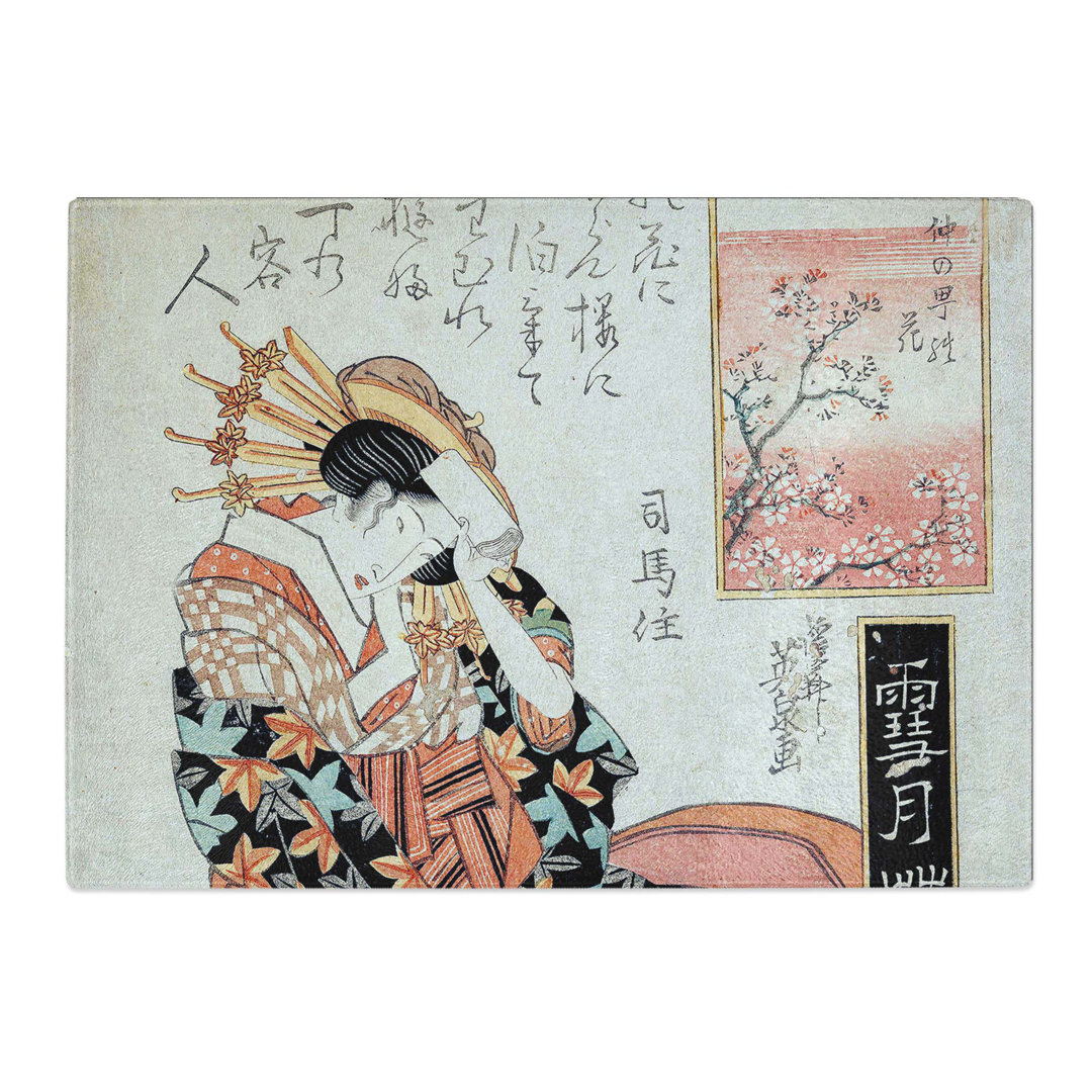 Tempered Glass Blossom of Nakanocho Japanese Chopping Board