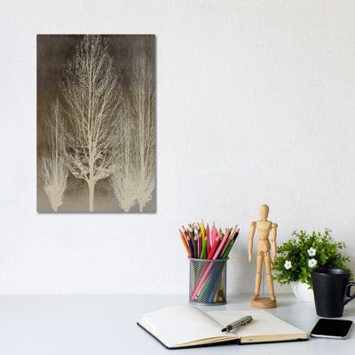 Trees on Brown Panel II 1 Piece Wrapped Canvas Wall Art