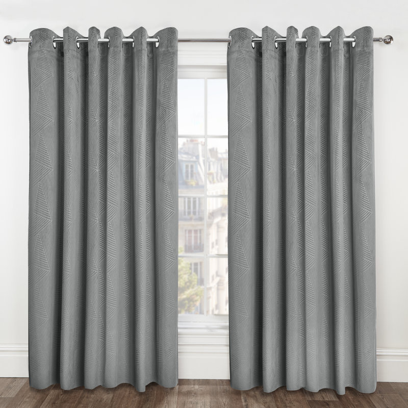 Blackout Curtain Panel Pair, 116cm Width x 183cm Drop, Grey