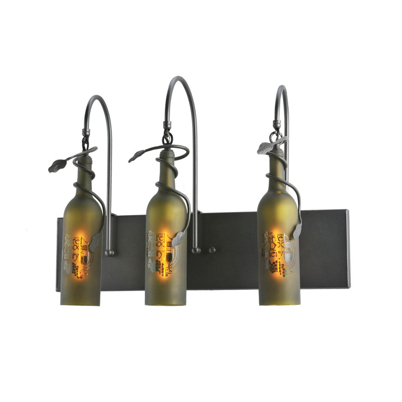 Éclairage pour meuble-lavabo 3 lumières gravé raisins tuscan vineyard