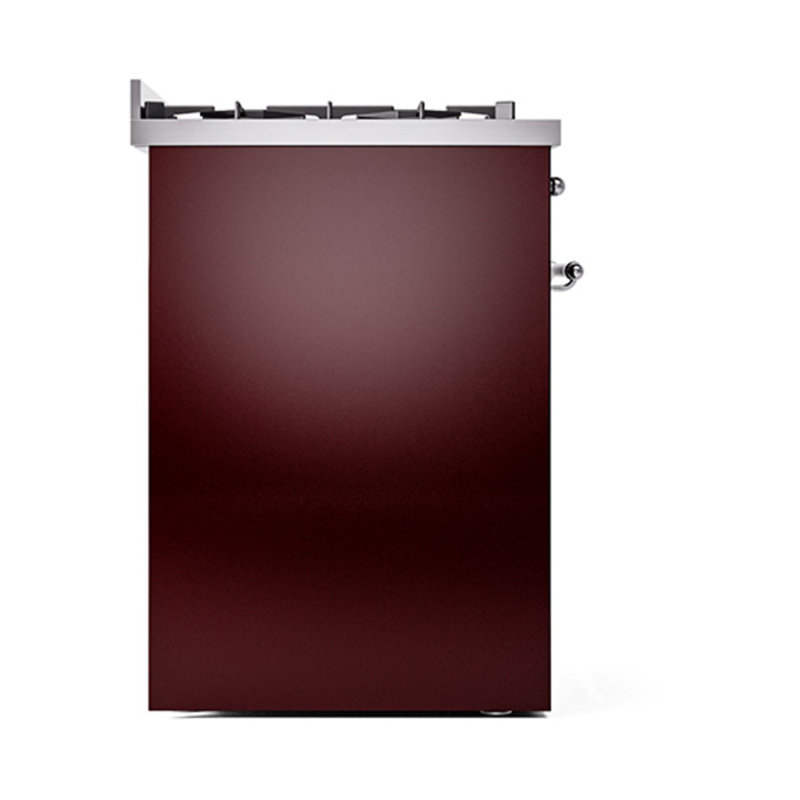 ILVE Nostalgie II Noblesse 30 in Dual Fuel Range, Liquid Propane, Burgundy/Chrome
