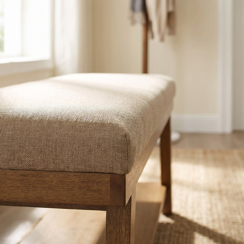 Banc rembourré élégant avec tablette de rangement - capacité de 350 lb, siège multifonctionnel moderne pour la chambre à coucher, le vestibule ou le salon