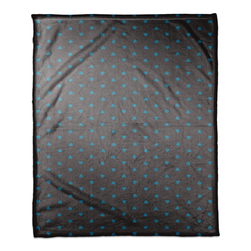  Jeté Tiny Hearts, Bleu / gris