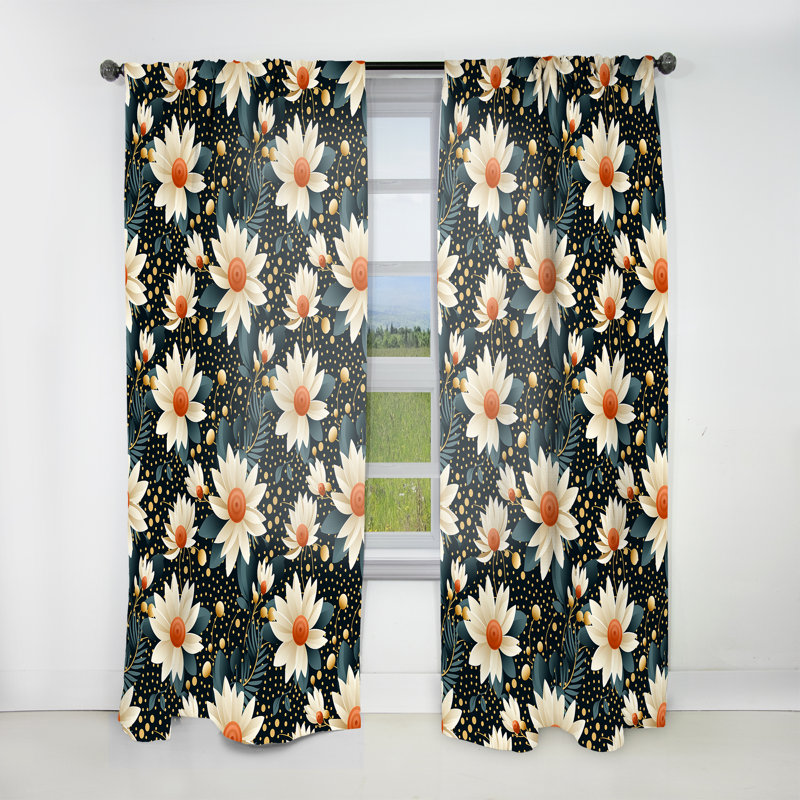 Victorian Elegance Motif à pois - Rideau abstrait - Rideau obscurcissant - 1 panneau, L 52 po x L 108 po