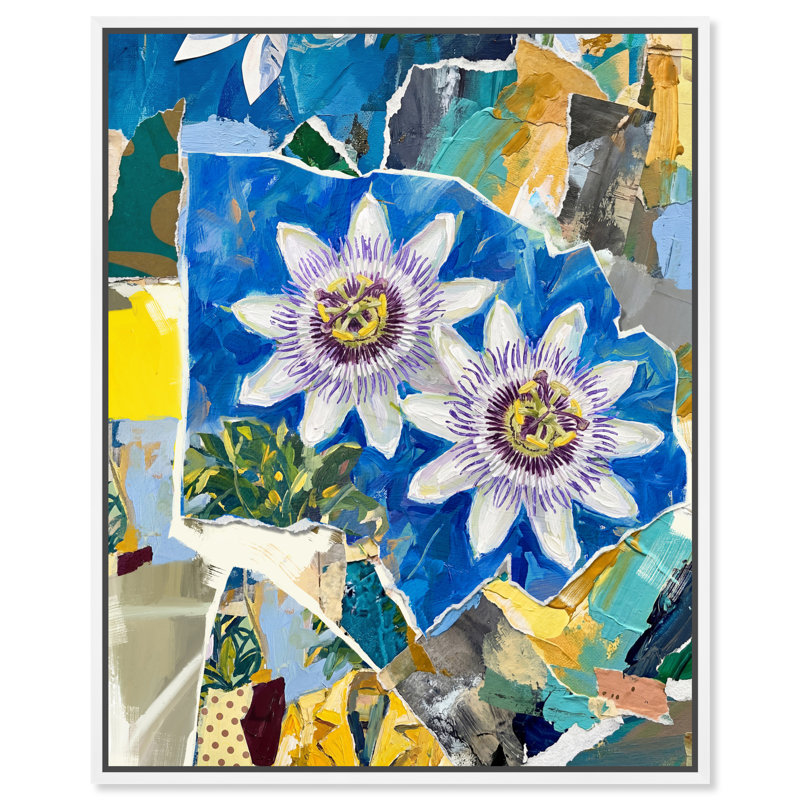Blue Spring Print by Oliver Gal, 31"H x 37"W, White Floater Frame