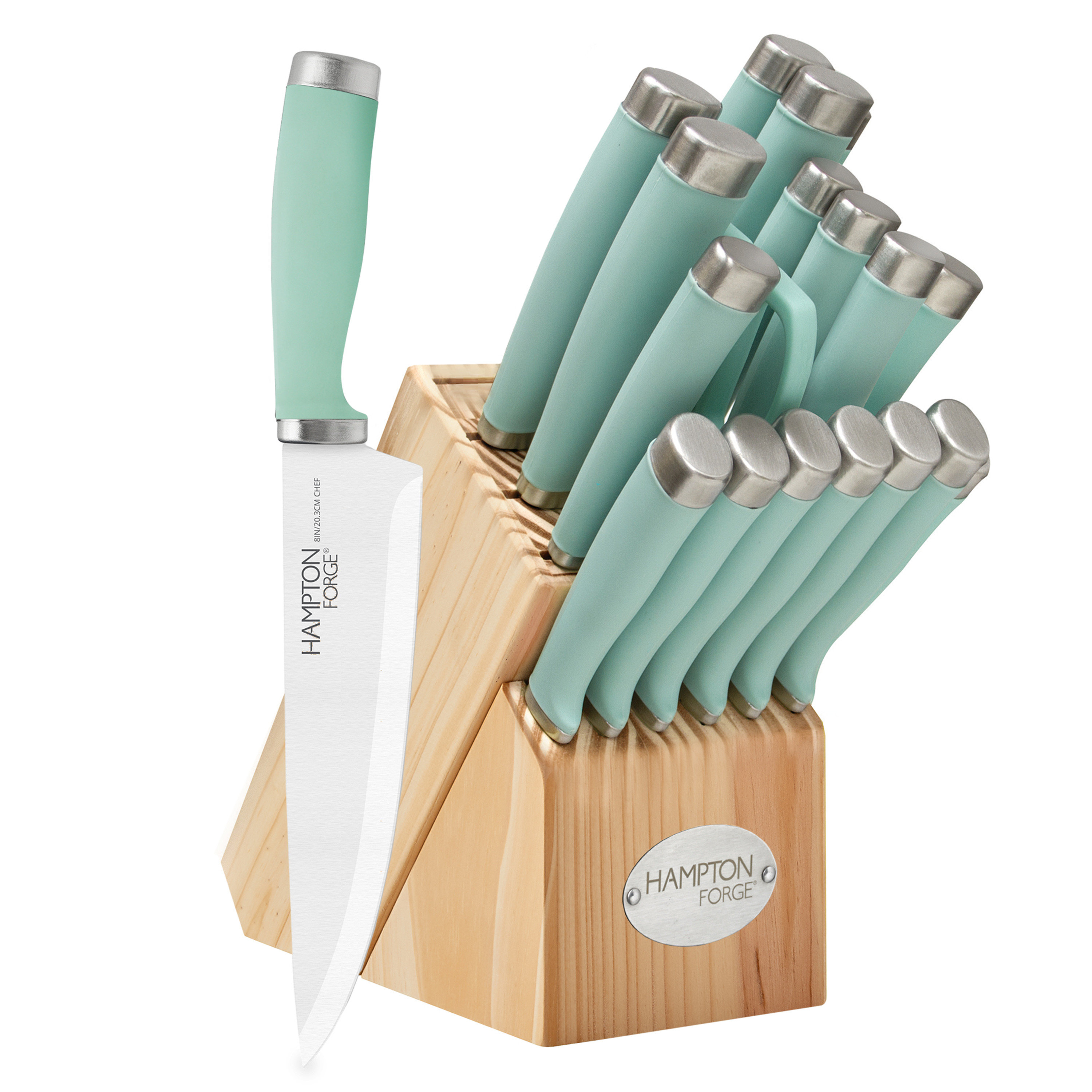 Hampton Epicure Pistachio 17 Piece Knife Block Set & Reviews Wayfair