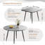 Dining Table And Chairs Set Of 4, Extendable Round Marble Effect Folding Table With Upholstered Tech Fabric Chairs For Dining Room,Kitchen-721698513-721698514