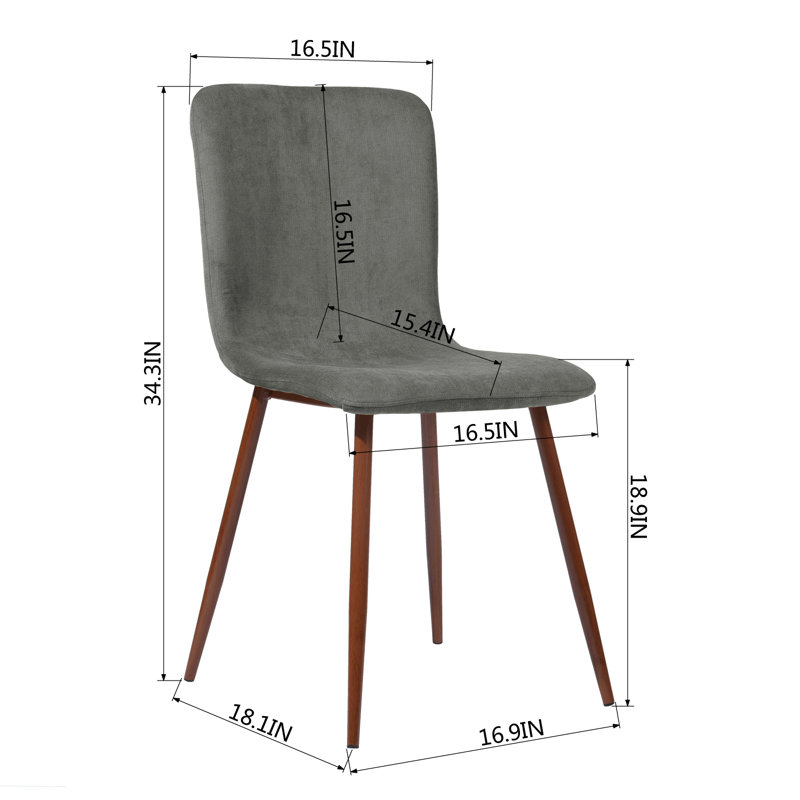 Cleverly 48cm H Polyester Blend Upholstered Side Chair, Grey