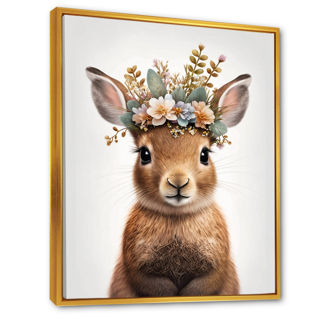 Cute Baby Rabbit With Floral Crown I " Cute Baby Rabbit With Floral Crown I " Trinx 