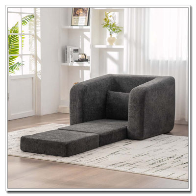 40" Foldable Single Sofa Bed Accent Chair with Armrest & Backrest
