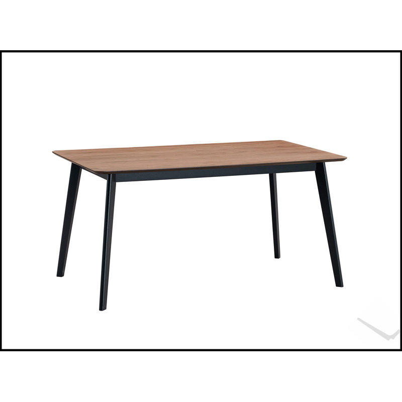 Table de salle à manger Rebi en noyer et finition noire, durable et élégante pour les intérieurs modernes et traditionnels.