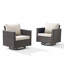Chaise pivotante d'extérieur en osier coulissant avec coussins Brooksie-513240049
