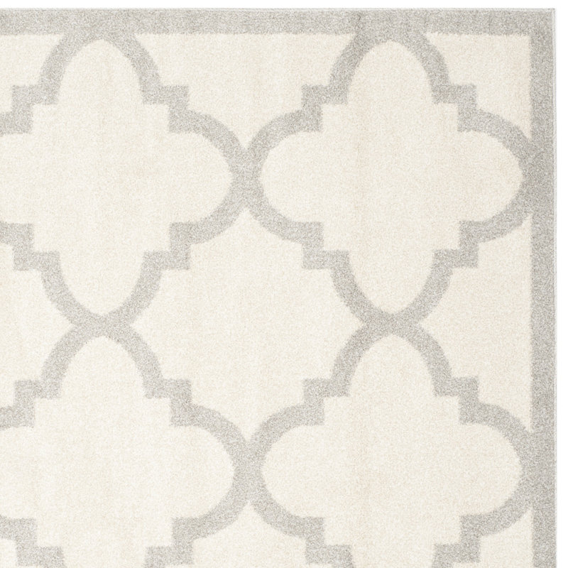 Ammundsen Geometric Beige/Grey Area Rug, Round 5'