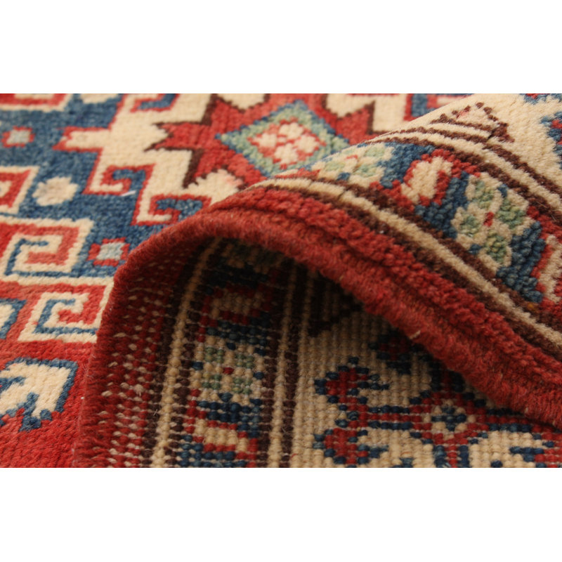 Tapis unique en laine noué à la main Gazni doré des années 2010 de 3 pi 5 po x 5 pi Qaiden