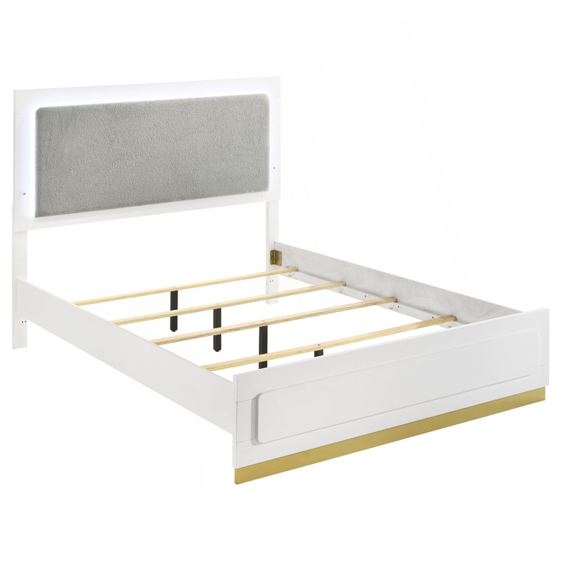 White 4-Piece Eastern King Bedroom Set, WhiteBlack, Queen