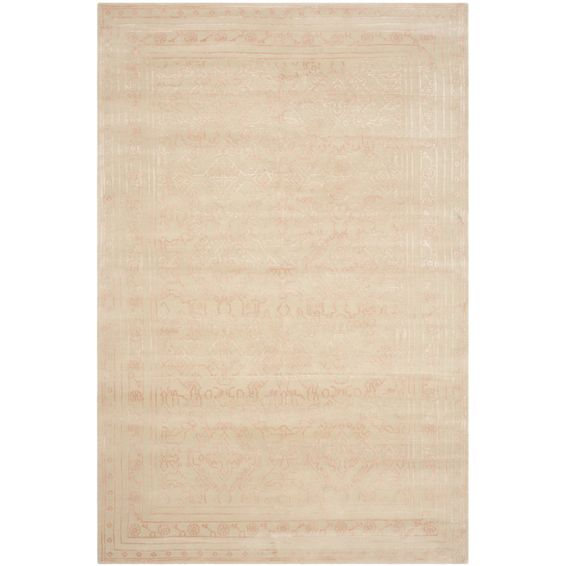 Tapis en soie et en laine noués à la main 100 L Exmouth, Rectangle 8 pi x 10 pi