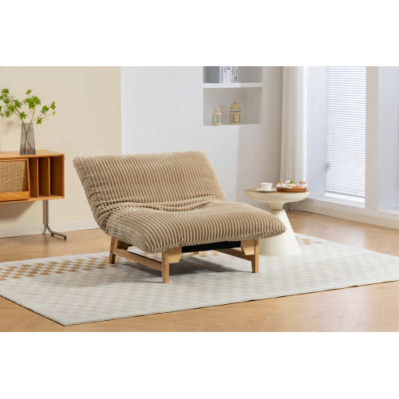 Fauteuil à billes vert antique avec structure et dossier en bois massif, Antique Green Cotton Blend