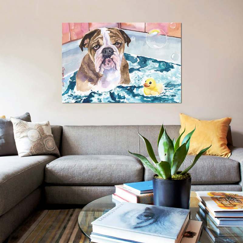 «Bath Time», reproduction sur toile, H 18 po x l 26 po x P 1,5 po, Toile tendue, Pas de tapis