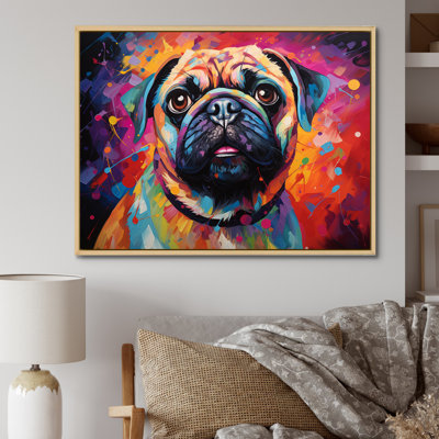 «Popart Pug Parade III», reproduction sur toile