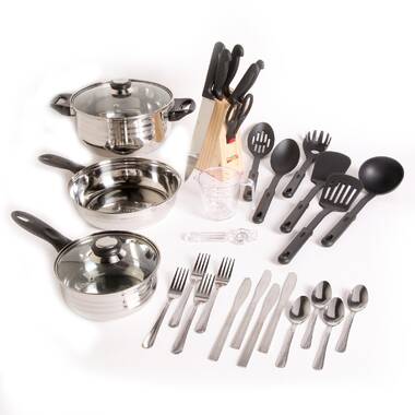 Cook N Home 8-Piece Aluminum Nonstick Cookware Set in Black 02497