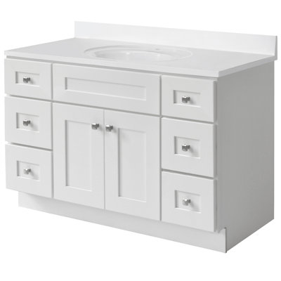 Brookings 49 Inch Bathroom Vanity with Top, Fully Assembled