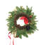 Couronne de Noël pré-illuminée de 61 cm de diamètre avec ornements rouges et dorés