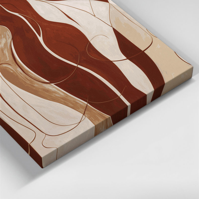 Art mural abstrait sur toile brune 17, H 14 po x l 11 po