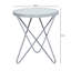 Ducharme Sofa Side Table for Living Room Furniture, 50cm Metal Bedside Table, Glass Top End Table-37715149