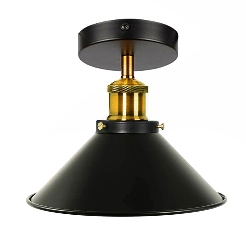 Denzel Semi Flush Mount, Black Gold Inner