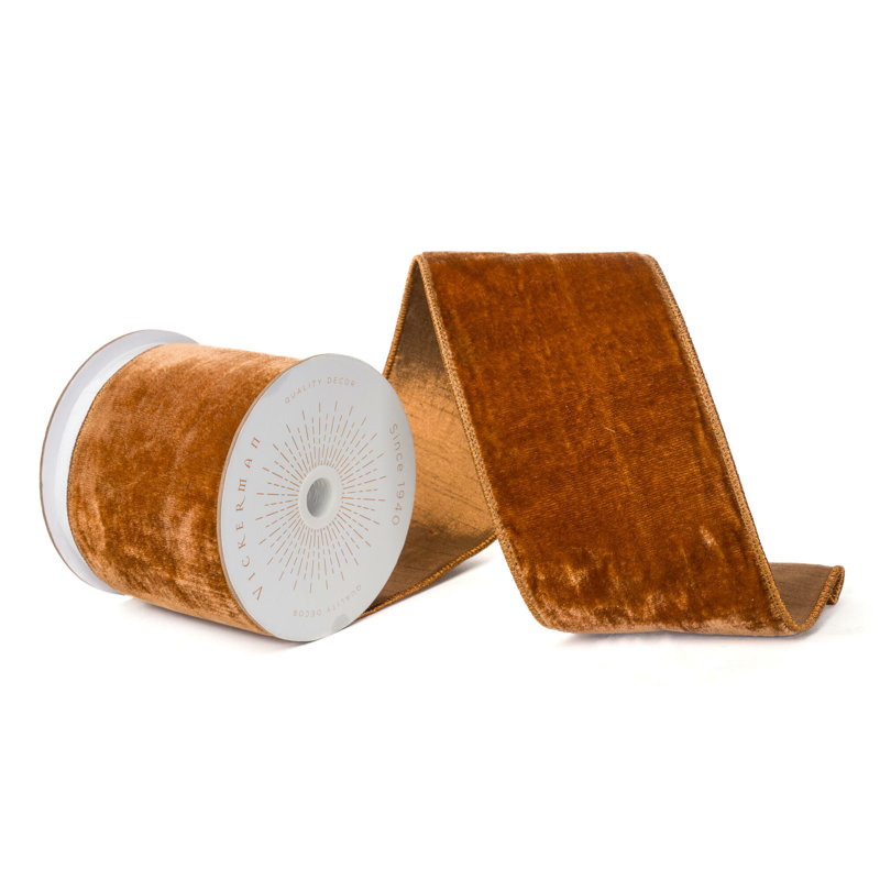 Ruban de velours, H 0,2 po x l 360 po x P 4 po, Moka