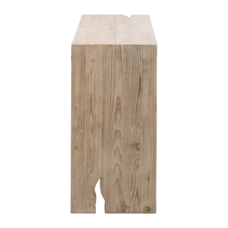 Reclaimed Pine Smoke Gray Console Table with Metal Accents