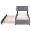 Lit plateforme tapissier simple avec lit gigogne Teddy-1447665508