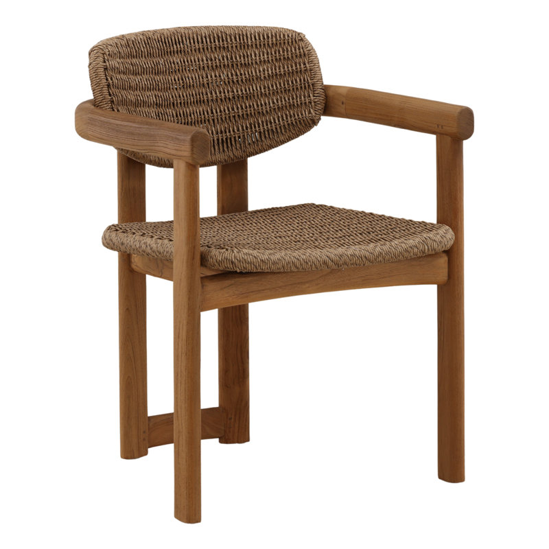 Chaise d'extérieur brun clair Alva