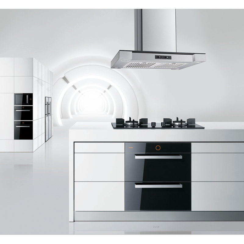 H155C Series 30" 300 CFM Convertible Island Range Hood in Stainless Steel With Filter Included